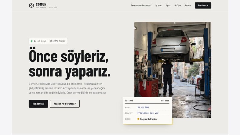 Somun Oto Servis - Konsept Web Sitesi