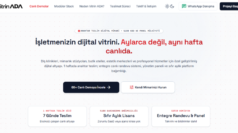 Vitrin ADA - İşletmeler İçin Anahtar Teslim Dijital Vitrin