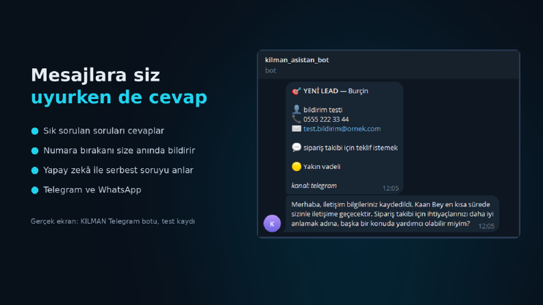 Burçin Telegram Botu – Anında Talep Bildirimi