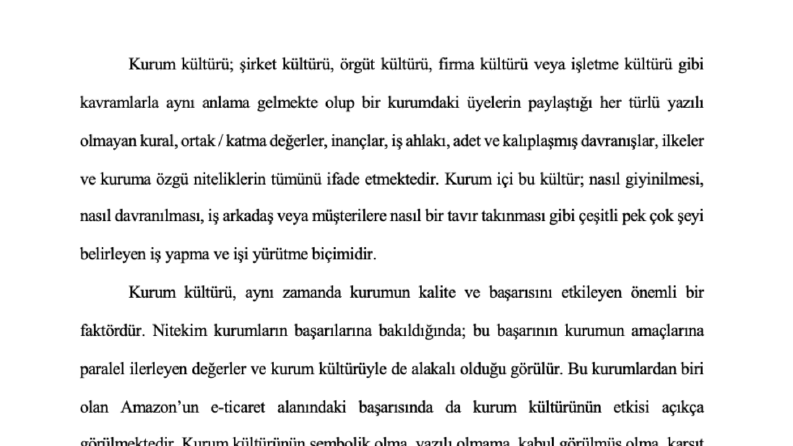 Kurum kültürünü anlatan kısa metin hazırlama