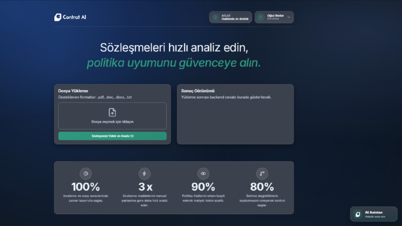 AI Destekli Sözleşme Analiz Platformu