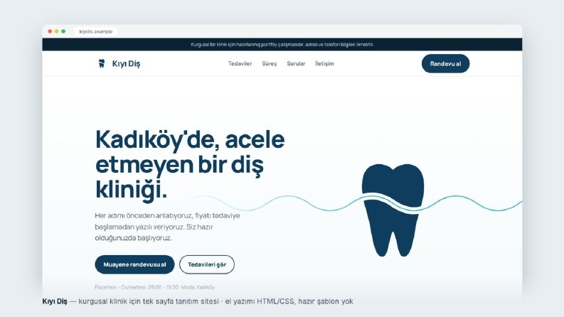 Kıyı Diş · Klinik tanıtım sitesi