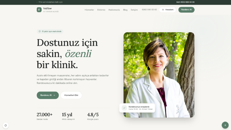 VetFlow - Veteriner Klinik (Sitesi) Yönetim Platformu