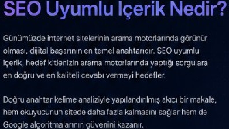 SEO Uyumlu Örnek Makale ve Blog İçeriği