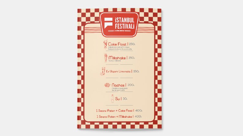 İstanbul Festivali Cherry Pop Diner Alanı Menü
