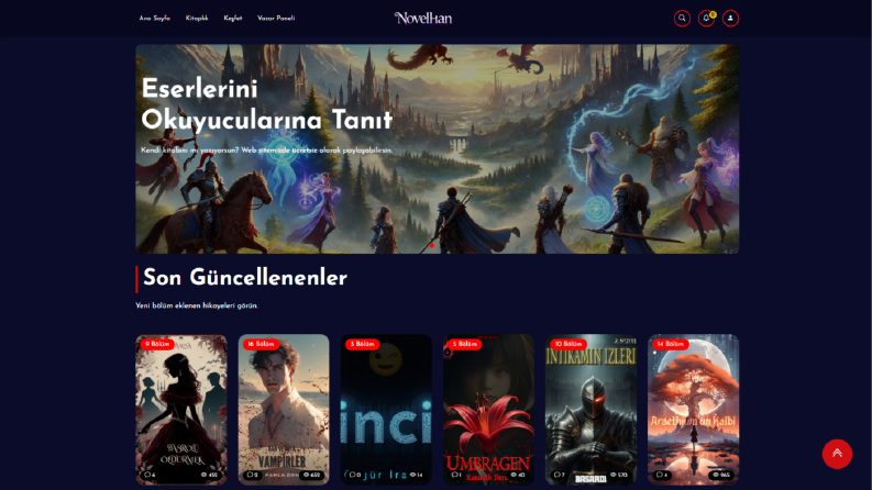 Novelhan Kitap Okuma Sitesi - Anahtar Teslim