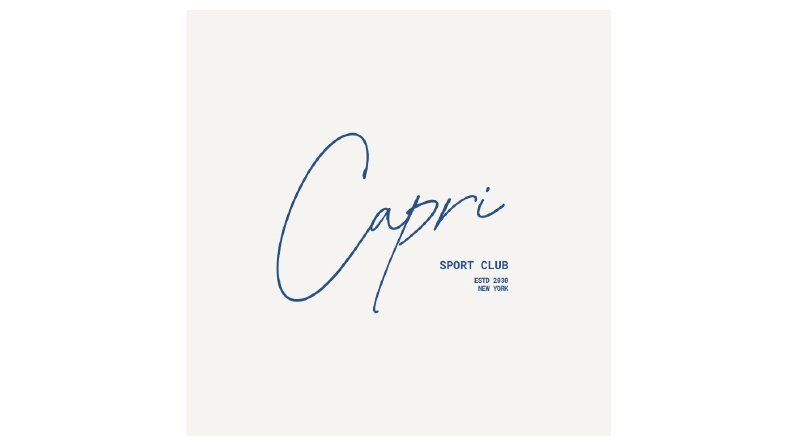 Typographic Minimalist Capri Sport Club  Logo Çalışması.