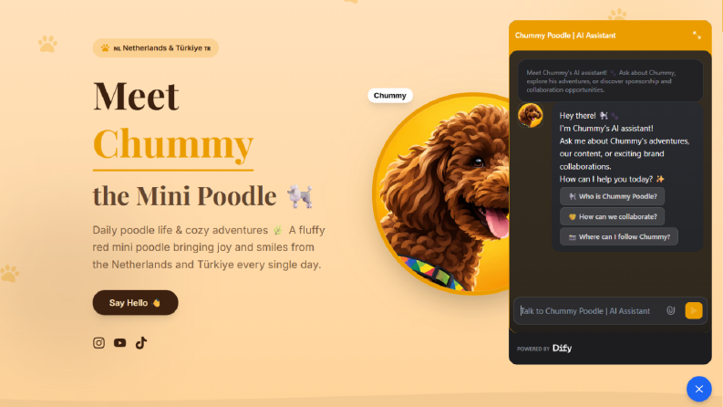 Chummy Poodle – Yapay Zeka Chatbot Entegrasyonu