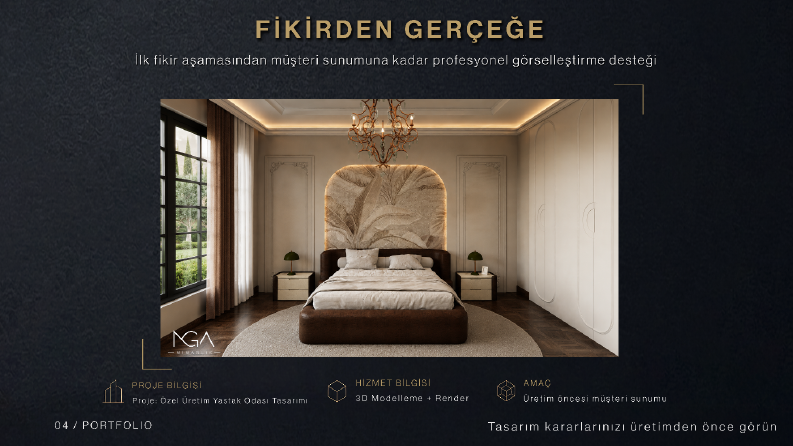 Modern Yatak Odası Tasarımı | 3D Modelleme ve Render