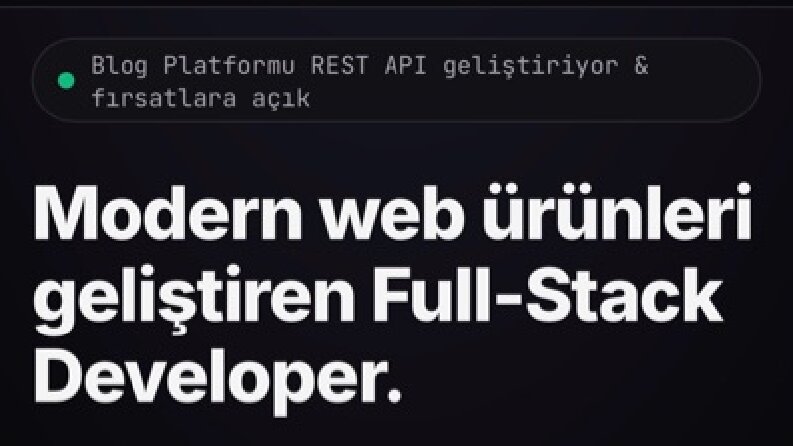 Modern & Responsive Kişisel Portfolyo Web Sitesi 