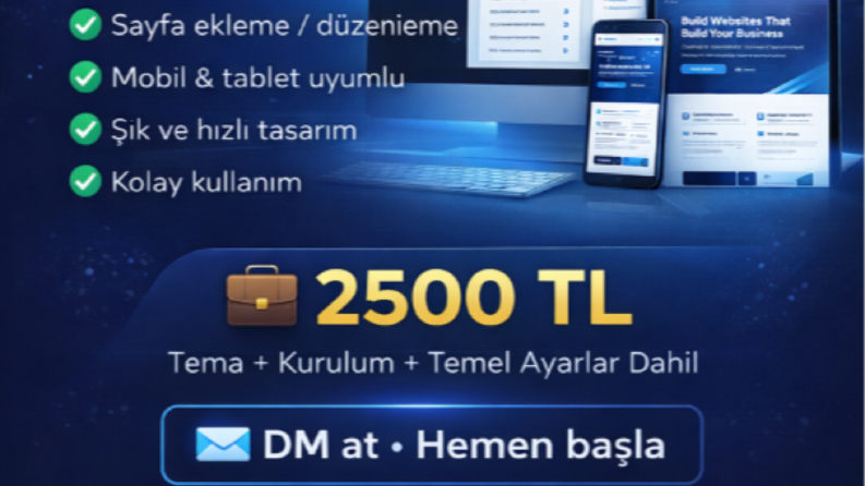  admin panelli modern web siteleri kurarım