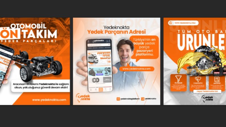 Yedeknokta firması için yaptığımız 3 lü post paketi