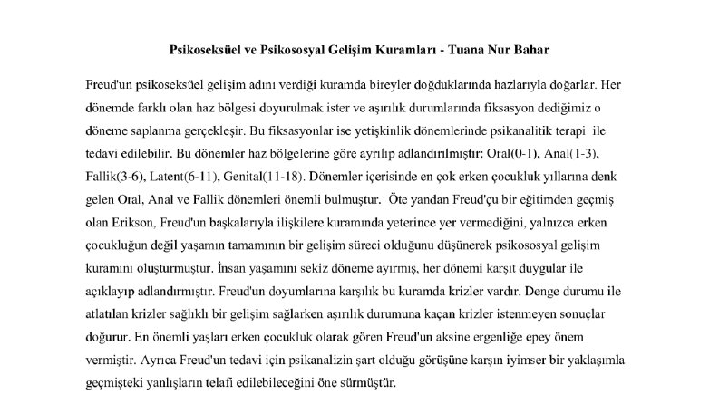 Psikoseksüel ve Psikososyal Gelişim Karşılaştırması