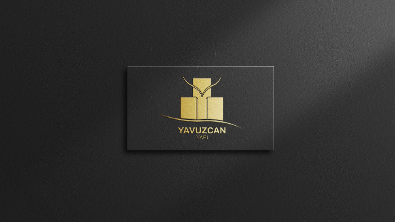 Siyah mokup üzerine altın oymalı logo