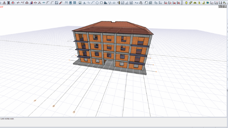 ideCAD 4 katlı yapı