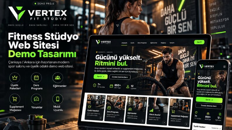 Vertex Fit Stüdyo – Üyelik Odaklı Spor Salonu Web Sitesi