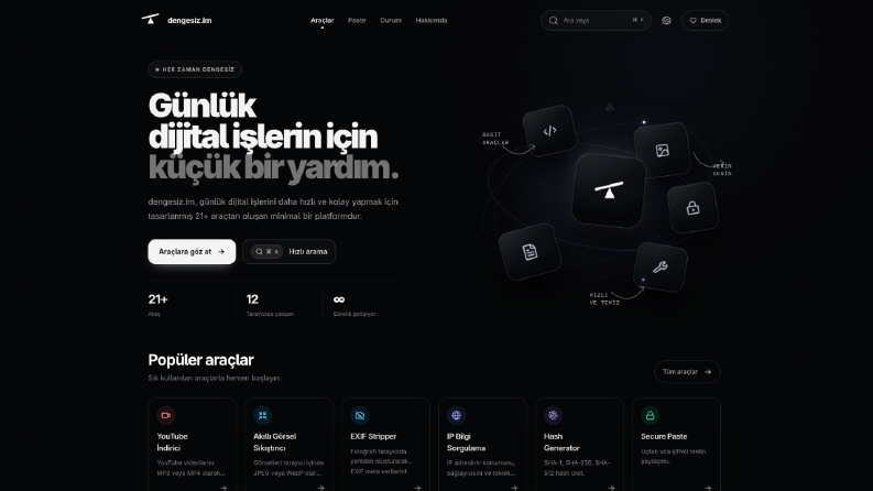 Dengesiz | Next.js ve Python ile Web Araçları Platformu