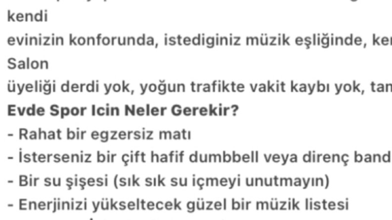 Evde Spor Yapma Rehberi