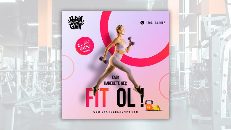 No Pain No Gain İçin Sosyal Medya Tasarımı