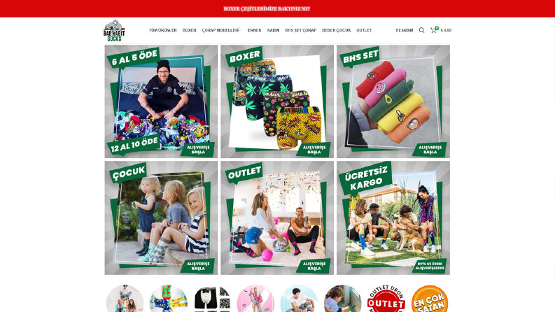 Bad Habit Sock E-Ticaret Sitesi Düzenleme