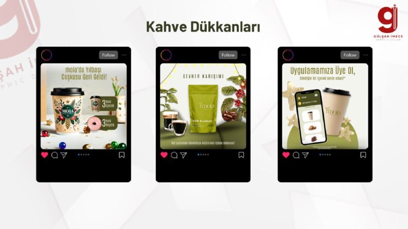 Kahve Dükkanı Sektörü Sosyal Medya Tasarımları