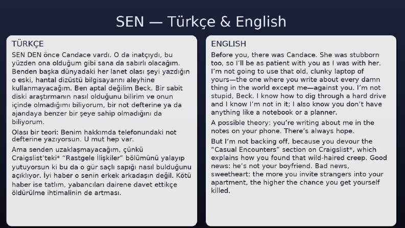 İngilizce Çeviri