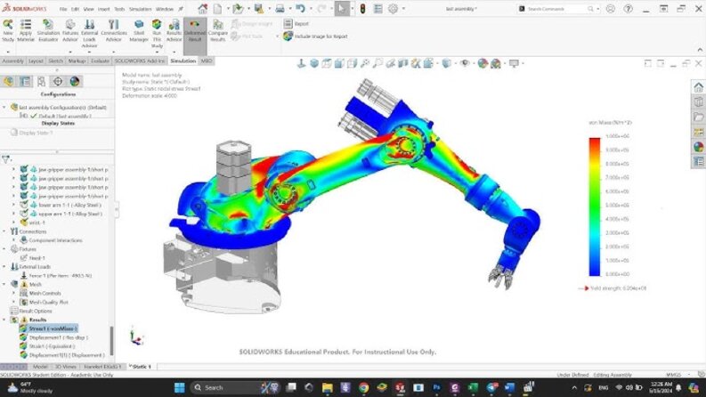 Robot Kol Dinamik ve Statik Mukavemet Analizi