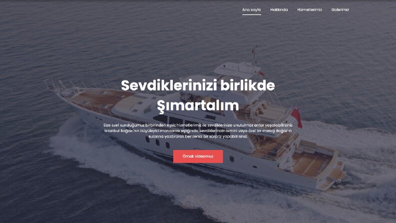 Yat İşletmesine kurduğumuz web sitesi