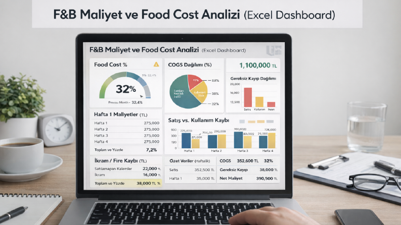 F&B Maliyet – COGS & Food Cost Analizi (Excel)