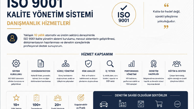 ISO 9001 kalite yönetim sistemi kurulumu ve geliştirilmesi