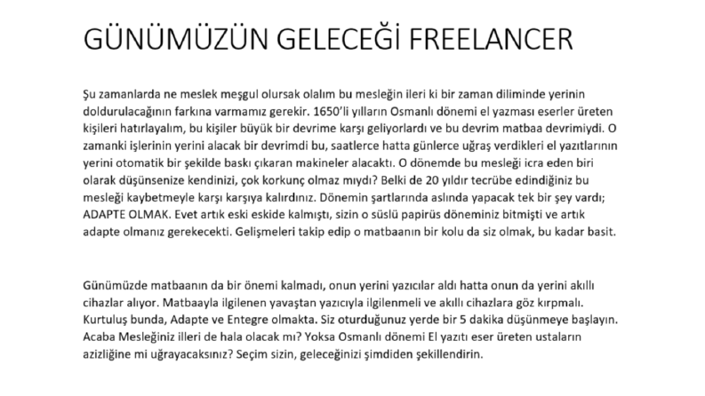 Özgün içerikli metinler