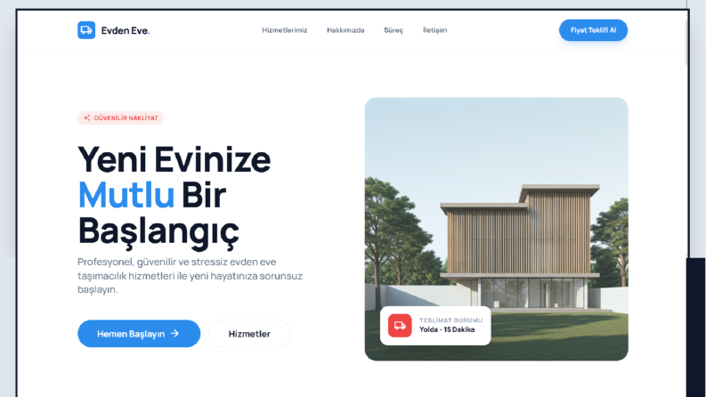 Minimalist Nakliyat Anasayfa Tasarımı Teması