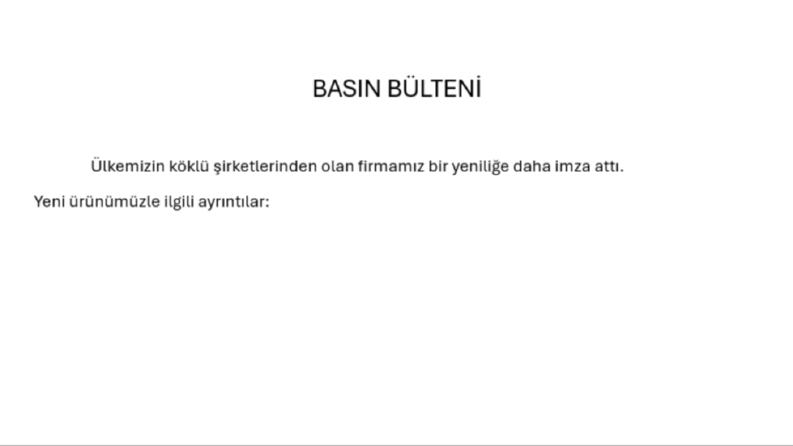 Şirket yeni ürün tanıtımı