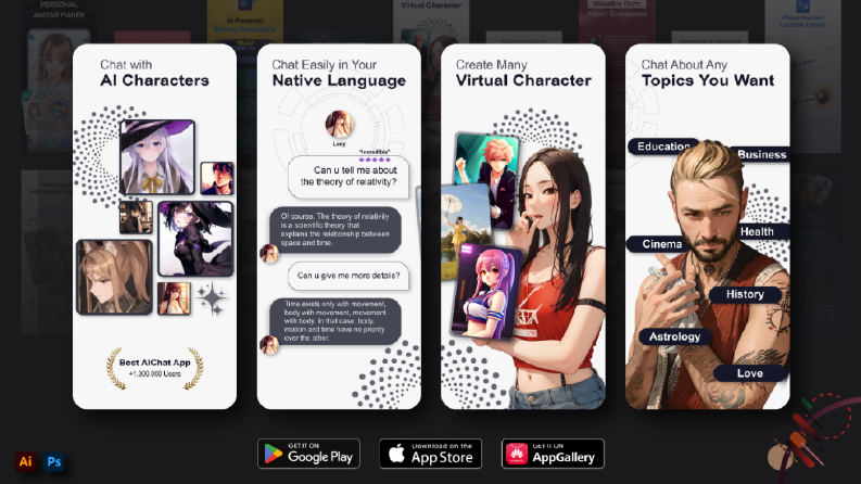Yapay Zeka Uygulaması App Store Mağaza Görselleri