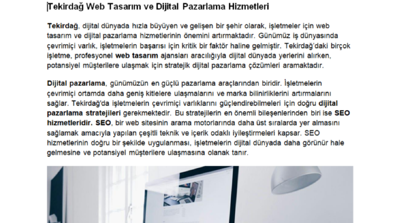 Tekirdağ Dijital Pazarlama Hizmetleri
