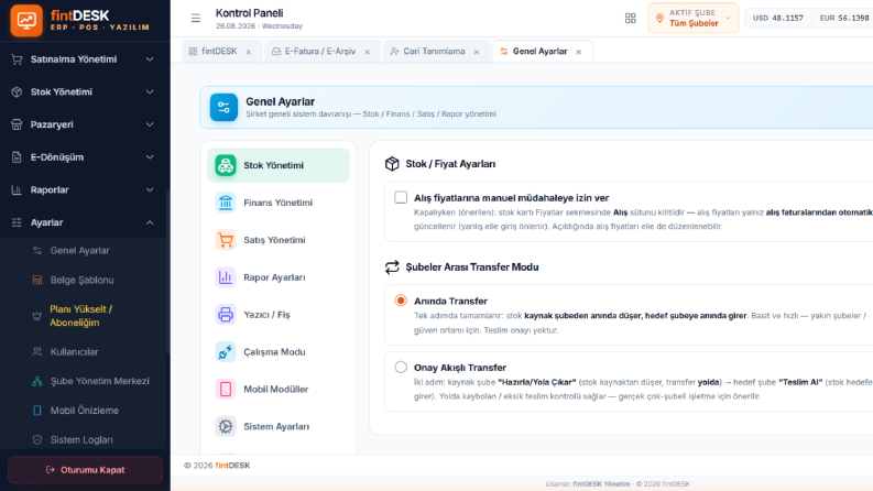 fintDESK — Bulut ERP/POS Yazılımı