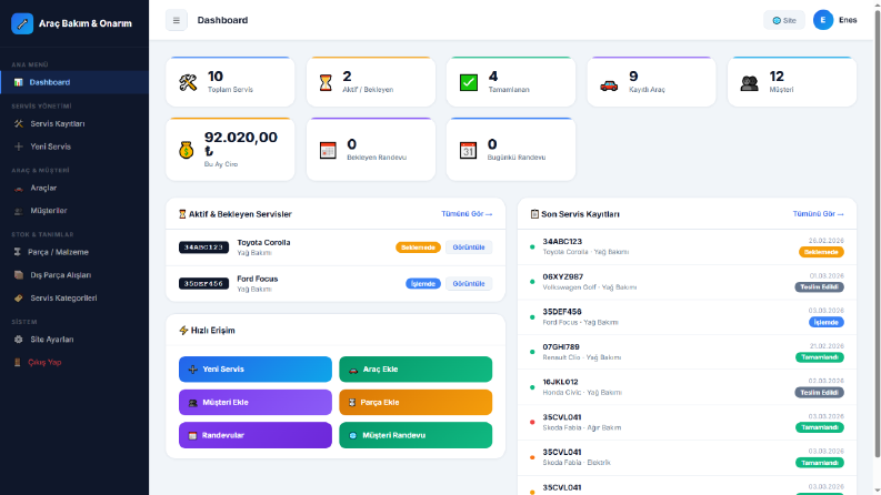 Web Sitesi Kurulum
