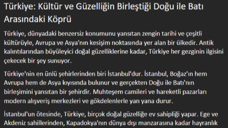 Türkiye Tanıtım (Türkçe-İngilizce)