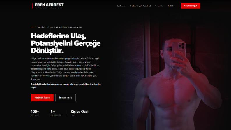 Personal Trainer – Modern Web Sitesi