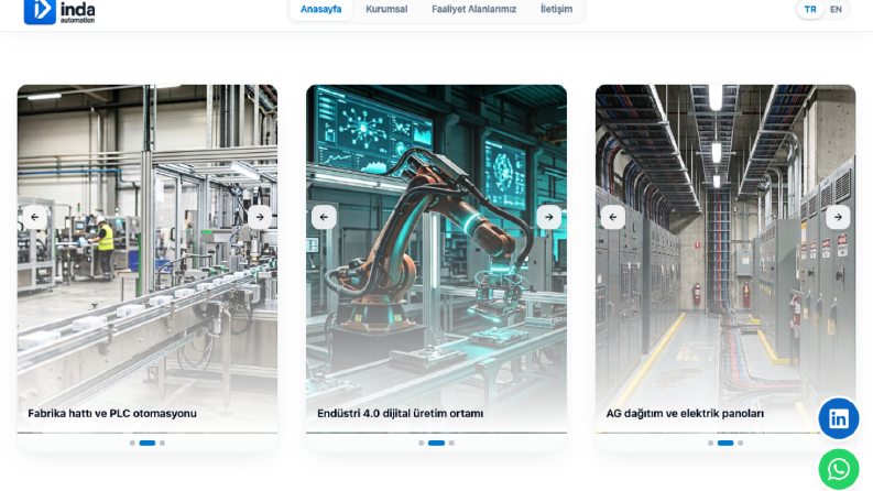 Inda Automation — Endüstriyel Otomasyon Kurumsal Sitesi
