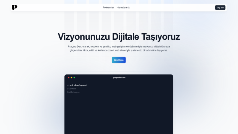 Pragwa Dev – Kurumsal Web Geliştirme Ajansı Sitesi