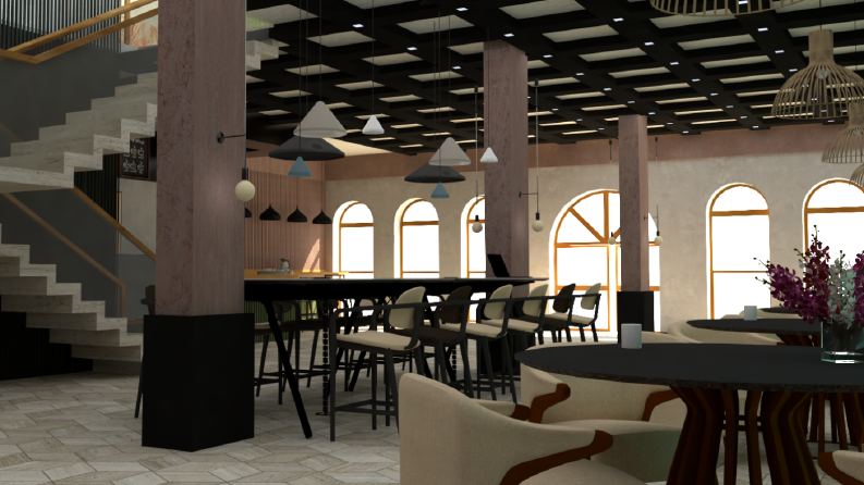 kafe iç mekan tasarımı