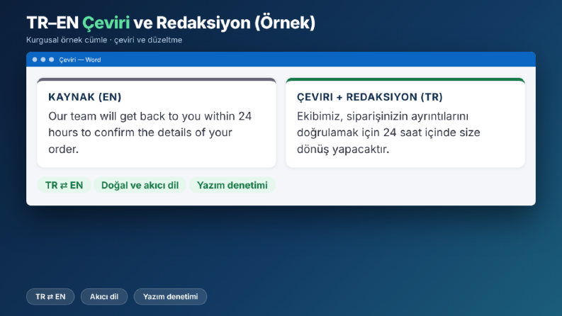 TR-EN Çeviri ve Redaksiyon Örneği