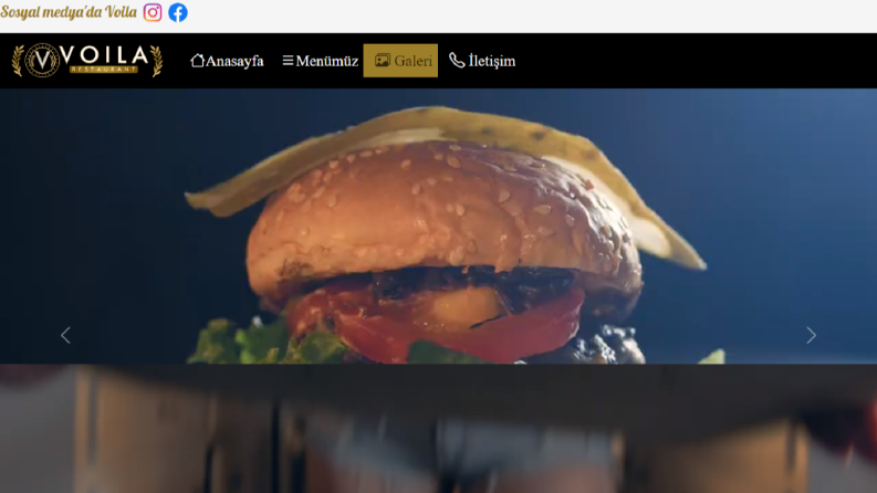 Voila Restaurant Web çalışması