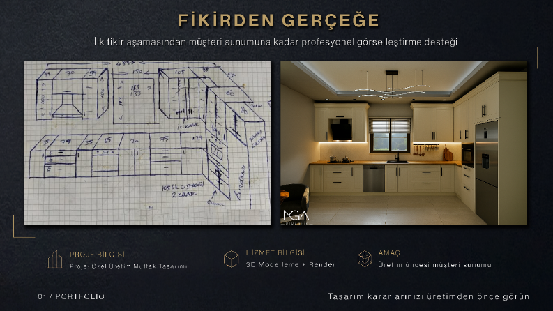 Minimal Mutfak Tasarımı | Fotogerçekçi İç Mekân Renderı
