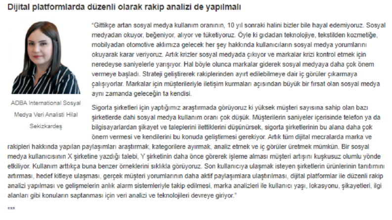 Sigortacı Gazetesi - Hilal Sekizkardeş