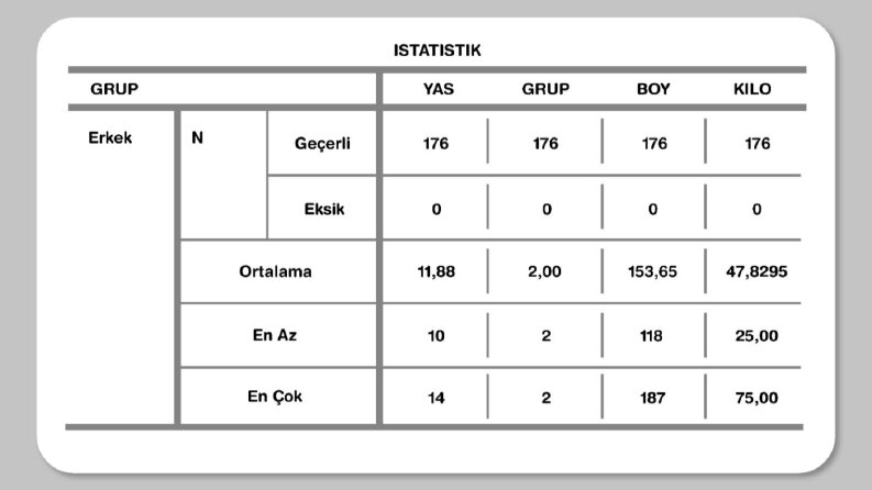 İstatistik tablo tasarımı