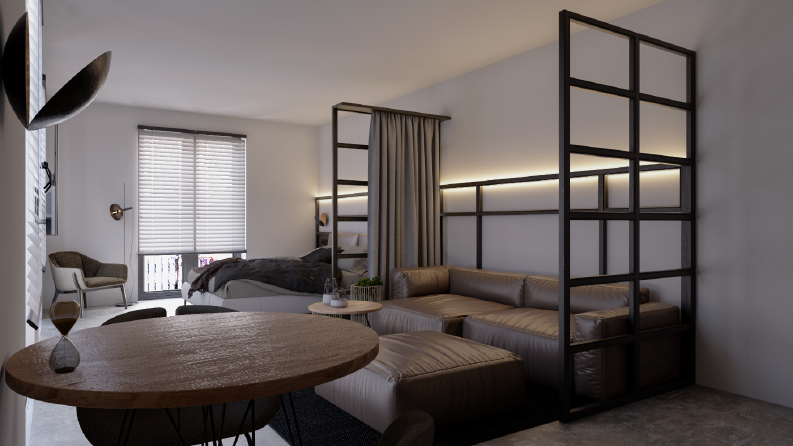 3D Mimari İç mekan Görselleştirme - 3D Living Room / Bedroom