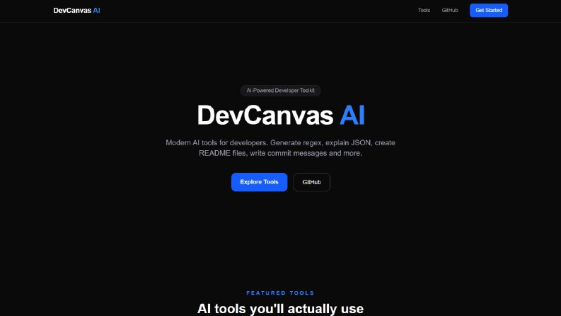 DevCanvas AI – Geliştiriciler İçin Yapay Zekâ Araçları