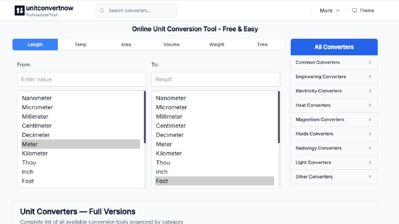 Online Unit Conversion Tool - Free & Easy